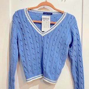 Brandy Melville NWT preppy baby blue cable knit sweater
